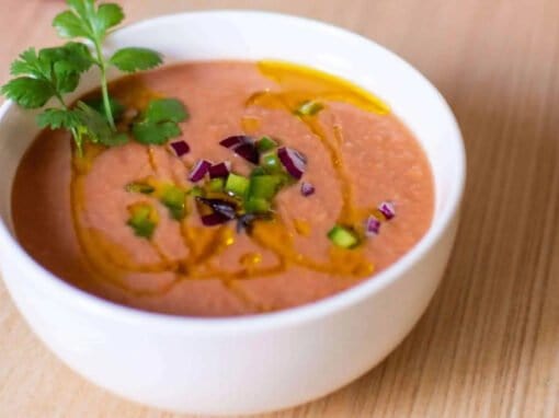 A photo of the dish refreshing gazpacho