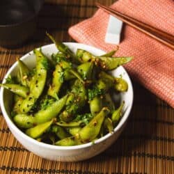 plate of Vietnam style full flavour Edamame