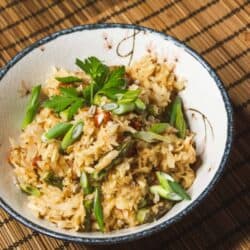 Plated parsnip risotto