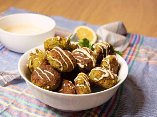 A photo of the dish Crispy vegan falafel